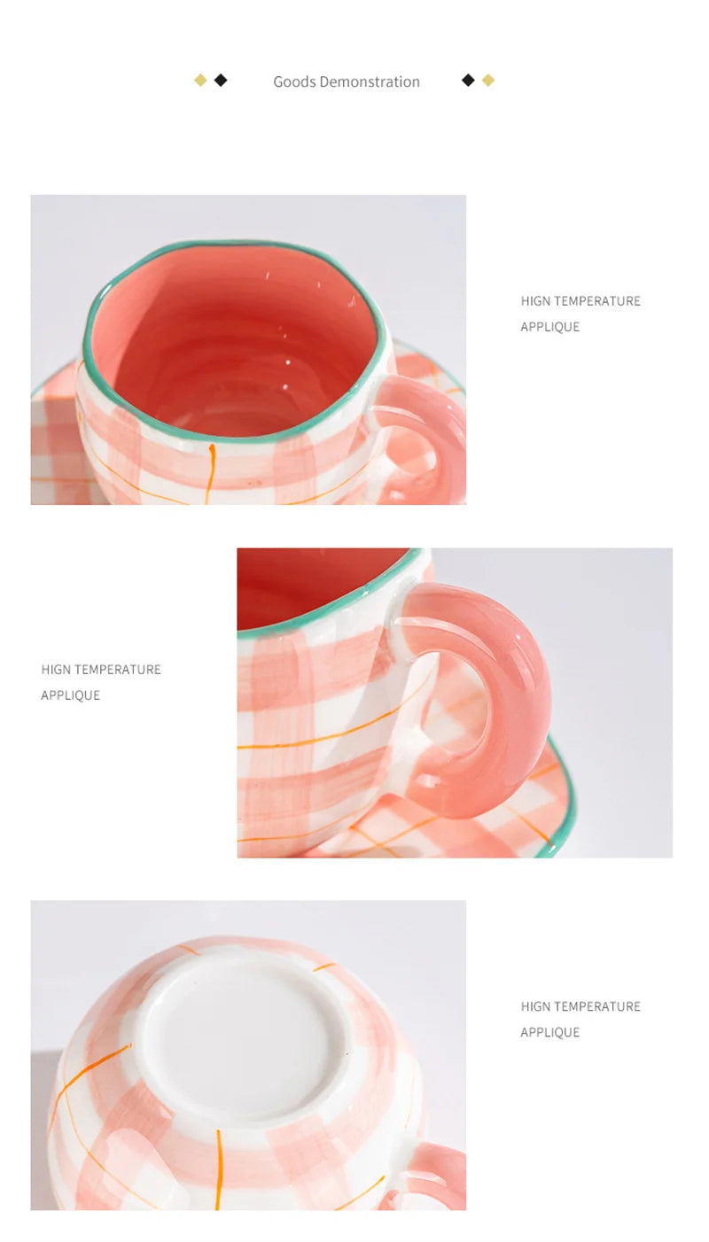 Hand Pinched Irregular Ceramic Patterned Mugs