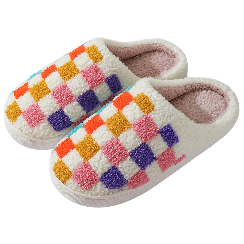 Colorful Checkerboard Slippers