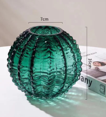 Mediterranean Cactus Glass Vase