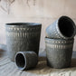 African Element Vintage Black Ceramic Planter