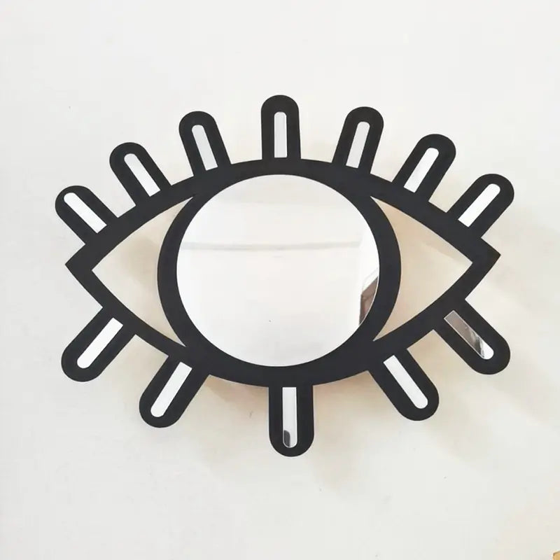 Wooden Eye-Shaped Wall Mirror