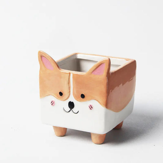 Corgi Ceramic Planter