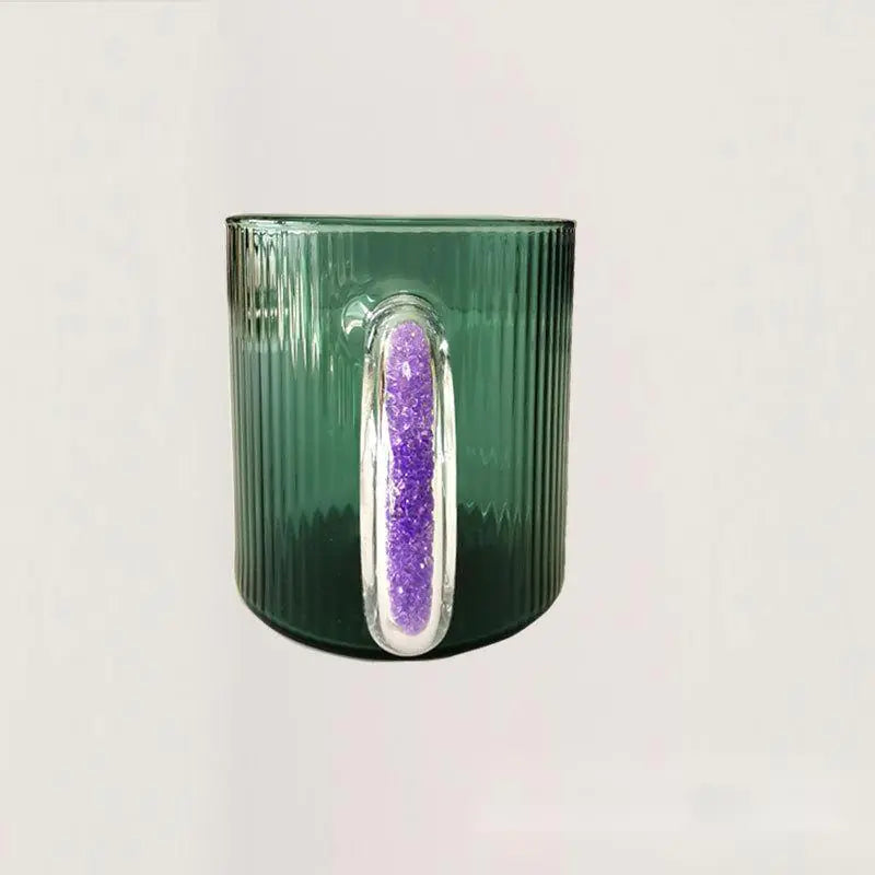Vertical Pattern Colored Glass Cup