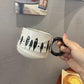 Vintage Black & White Ceramic Coffee Mug