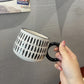 Vintage Black & White Ceramic Coffee Mug
