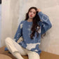 Cartoon Cow Loose Pullover Sweater