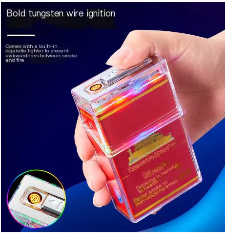 Transparent Cigarette Case Lighter