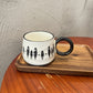Vintage Black & White Ceramic Coffee Mug