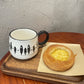 Vintage Black & White Ceramic Coffee Mug