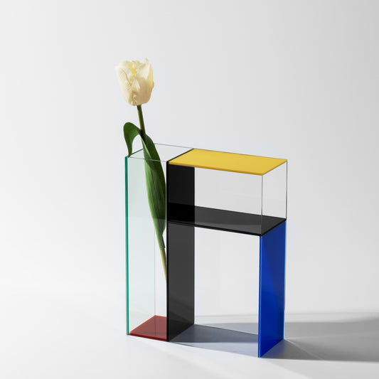 Color Block Geometric Acrylic Vase
