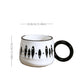 Vintage Black & White Ceramic Coffee Mug