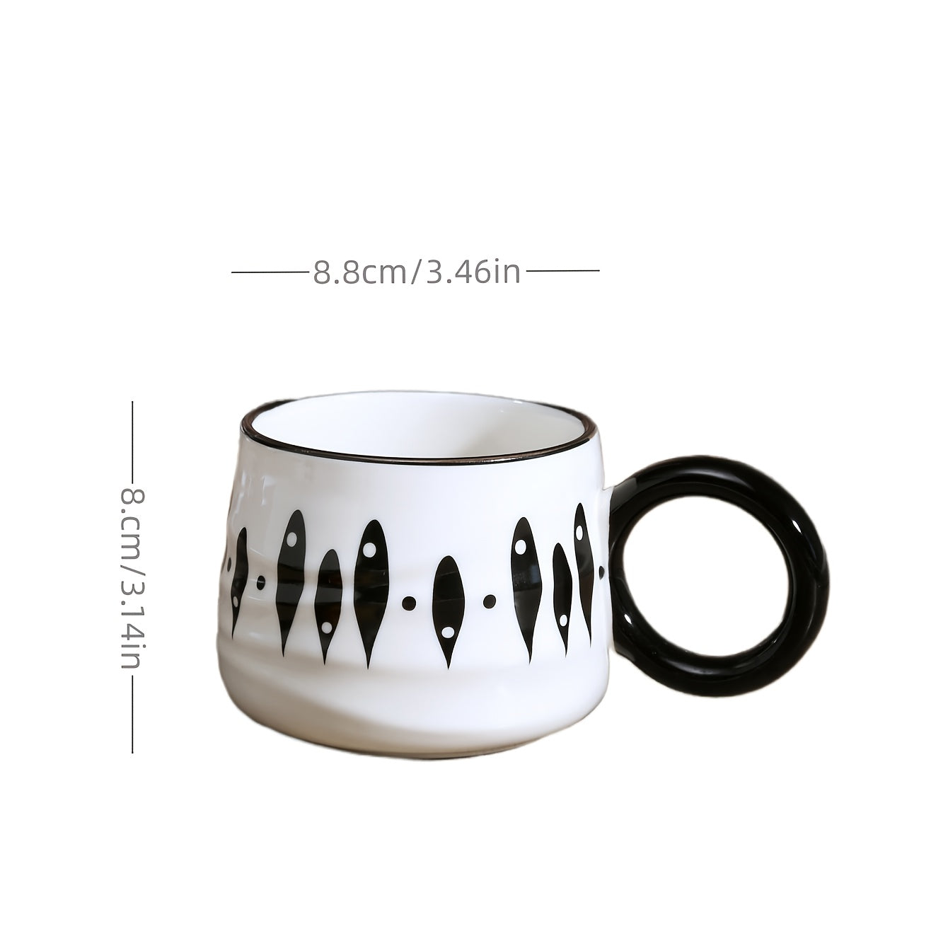 Vintage Black & White Ceramic Coffee Mug