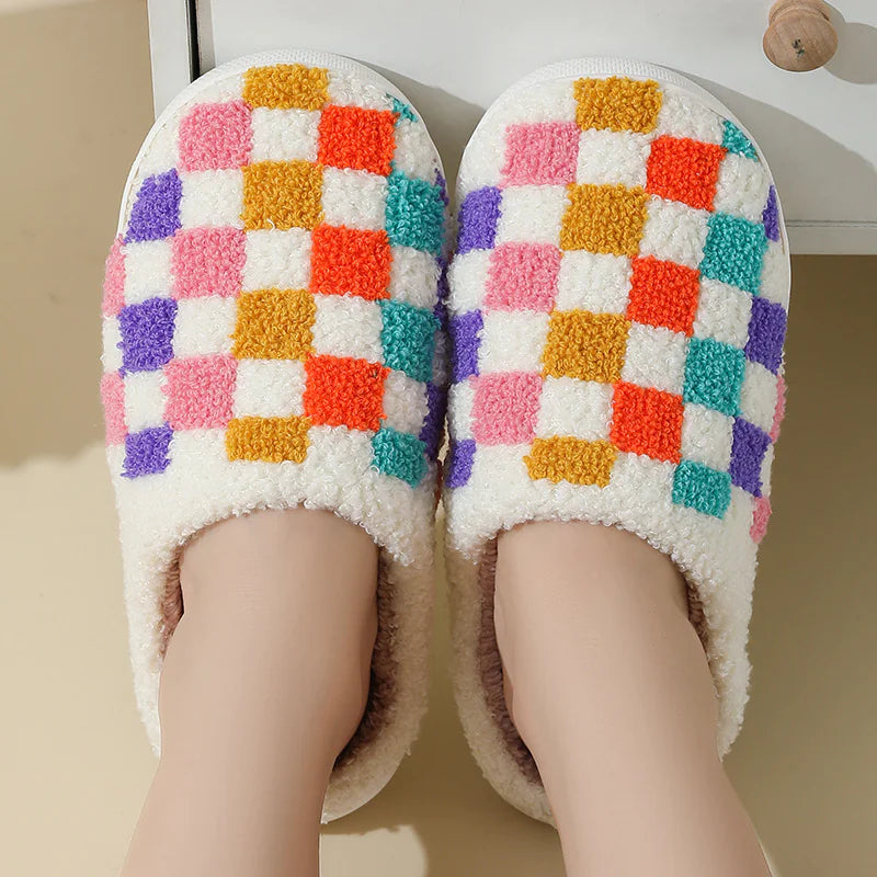 Colorful Checkerboard Slippers