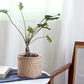 Retro Woven Bamboo-Style Cement Planter