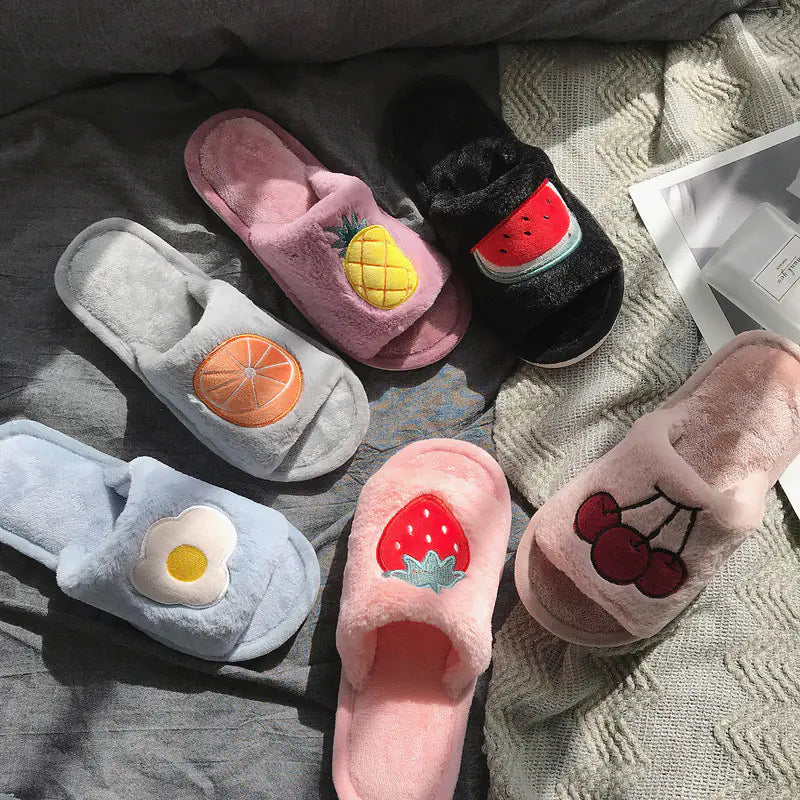 Fruit Plush Slippers