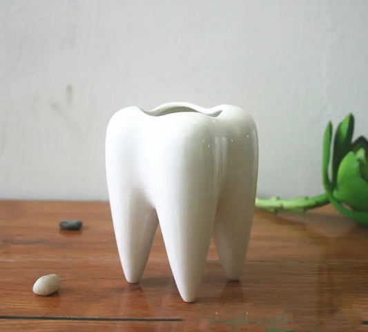 Tooth-Shaped Ceramic Planter Pot