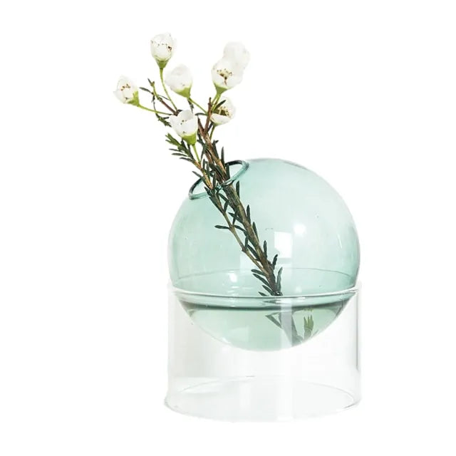 Colored Glass Orb Hydroponic Vase