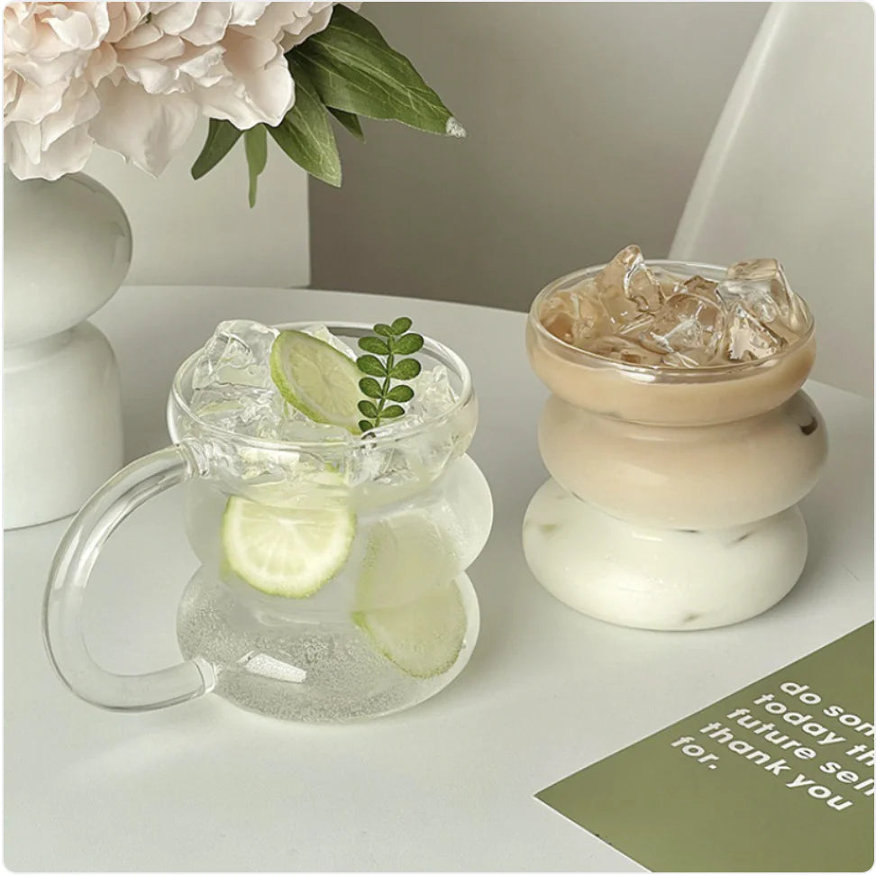 Offset Bubbe Glass Cup