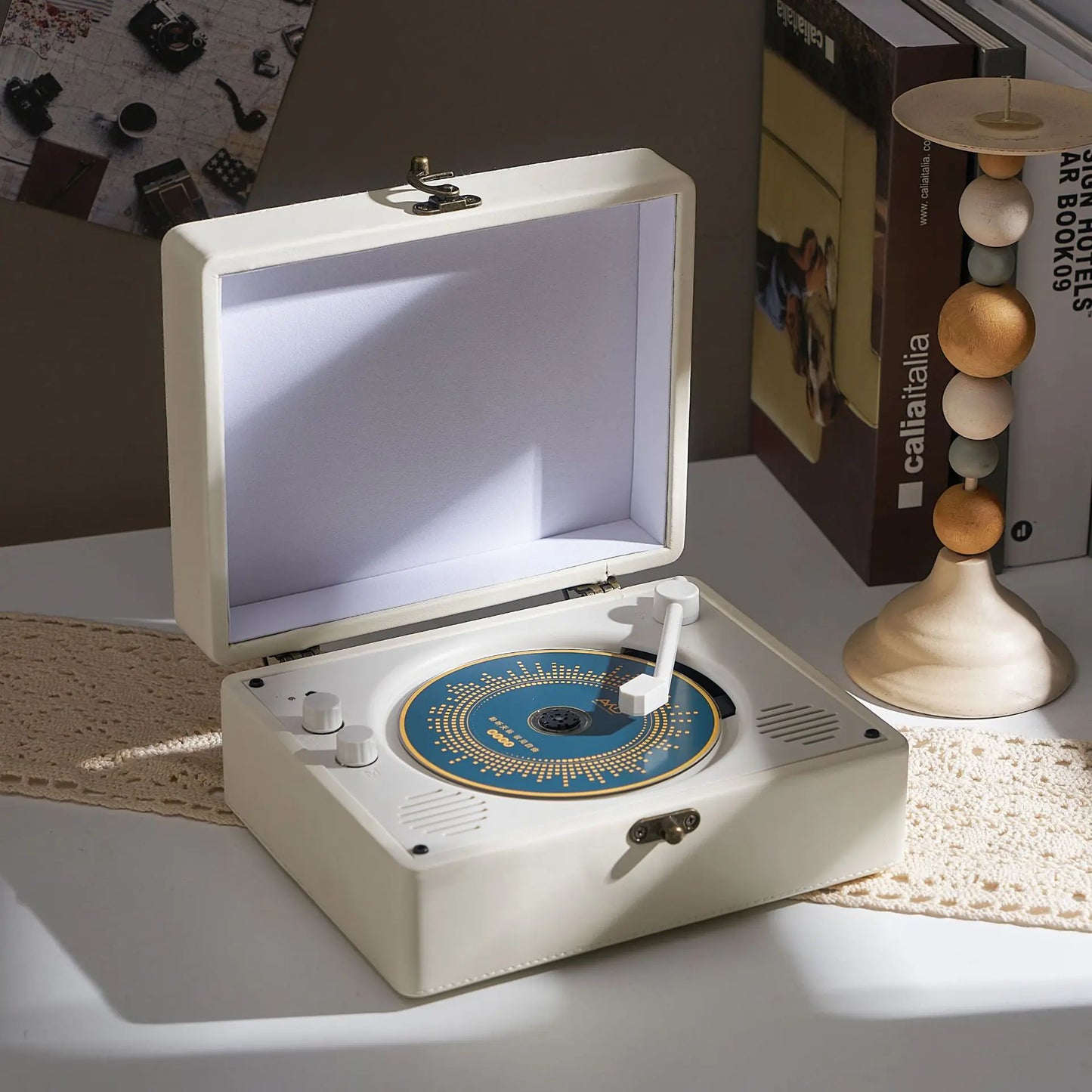 Retro Turntable Style CD Player
