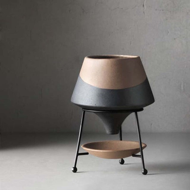 Modern Ceramic Plant Pot with Stand