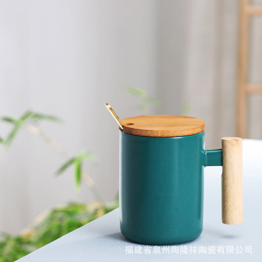 Solid Wooden Handle Mug
