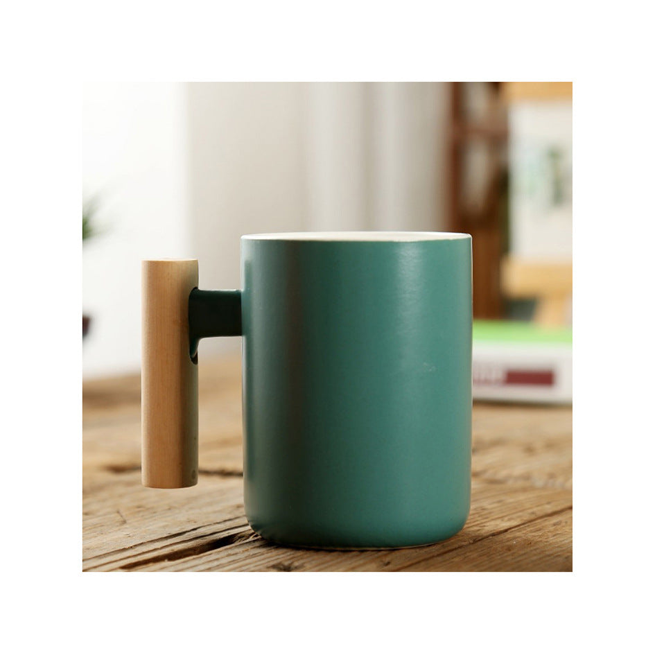 Solid Wooden Handle Mug
