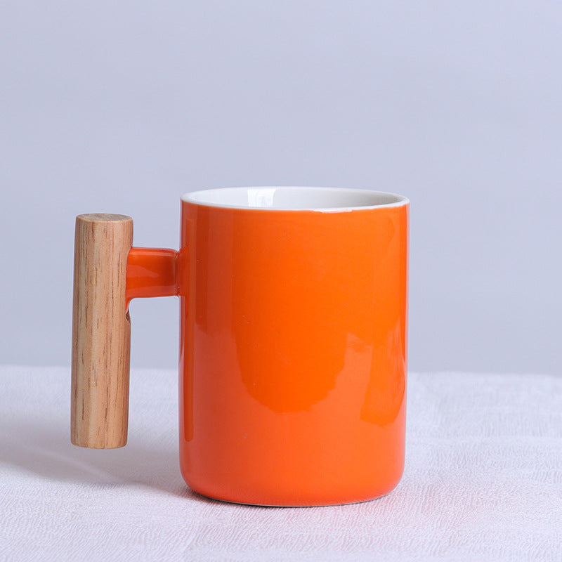 Solid Wooden Handle Mug