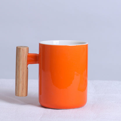 Solid Wooden Handle Mug