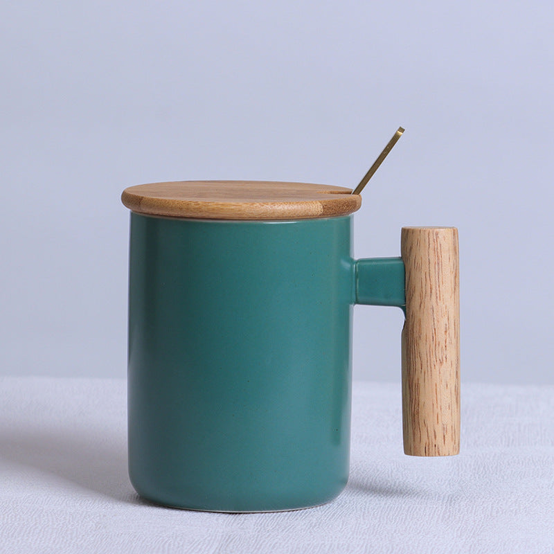 Solid Wooden Handle Mug
