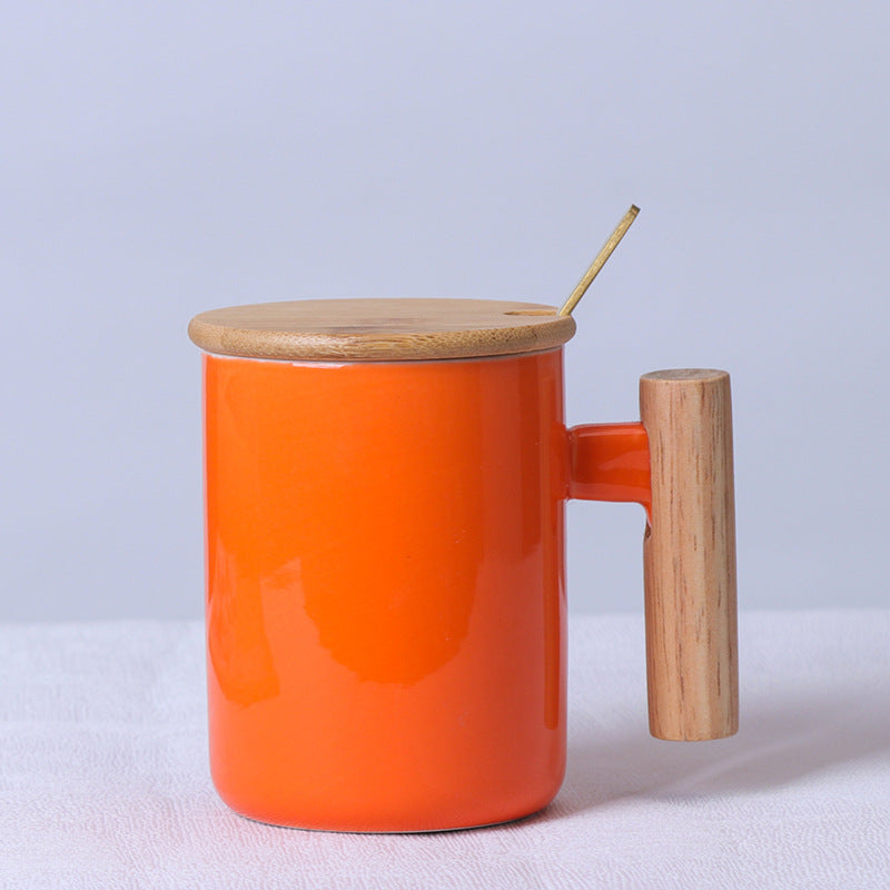 Solid Wooden Handle Mug