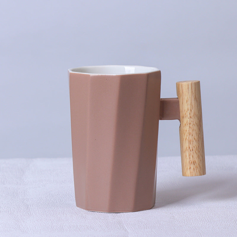 Solid Wooden Handle Mug