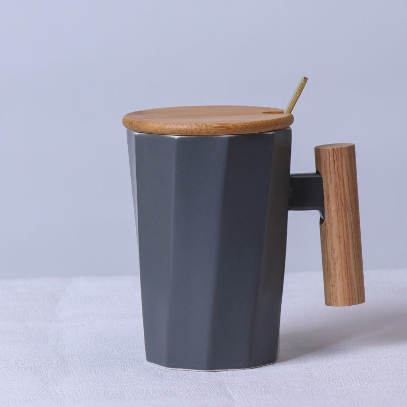 Solid Wooden Handle Mug