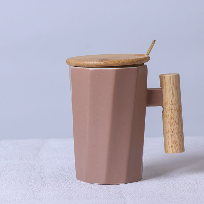 Solid Wooden Handle Mug