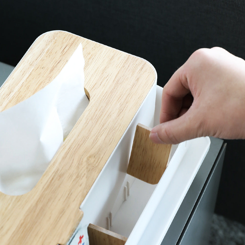 Wooden Lid Tissue and Storage Box