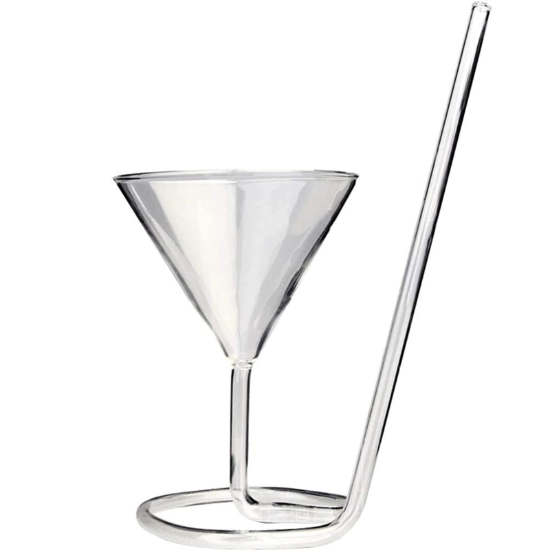 Spiral Straw Cocktail Glass