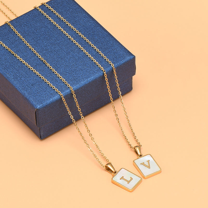 A-Z Milky Initials Chain Necklaces