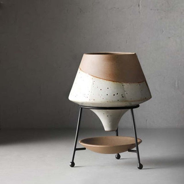Modern Ceramic Plant Pot with Stand