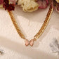 Pink Acrylic Butterfly Chain Necklace