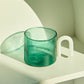 Colorful Handle Ripple Glass Mug