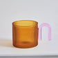 Colorful Handle Ripple Glass Mug