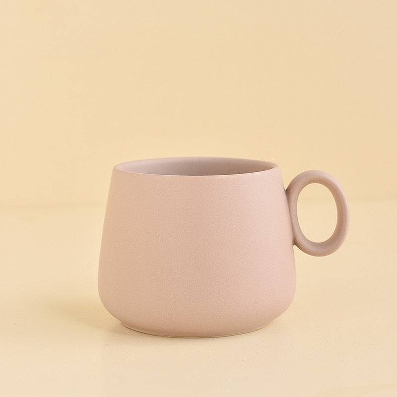 Ceramic Large Bottom Mugs in Pastels