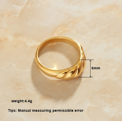 Large Gold Twist Ring