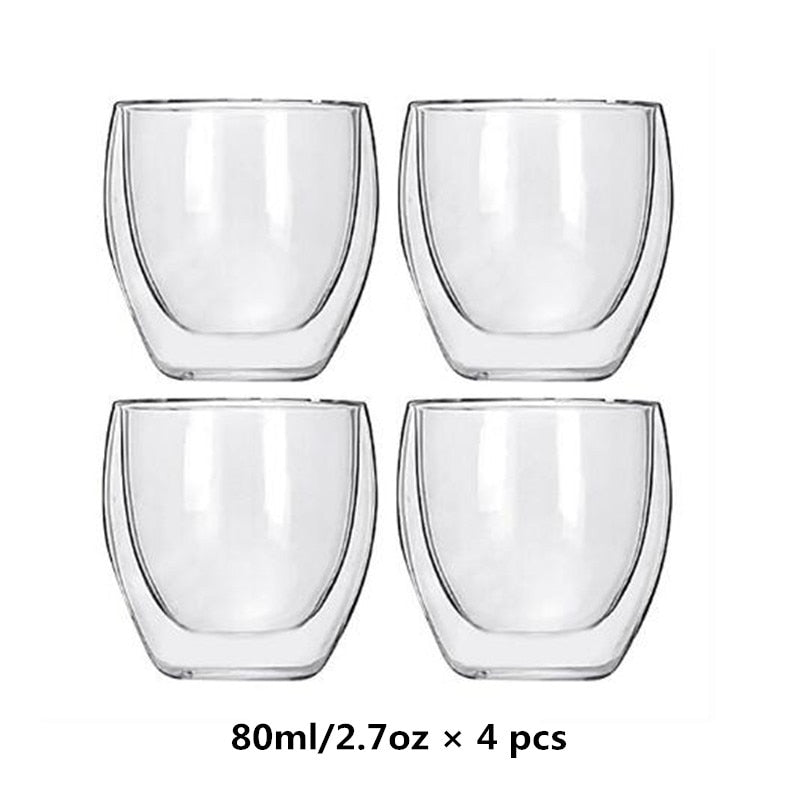 Double Wall Glass Cup With Double Bottom