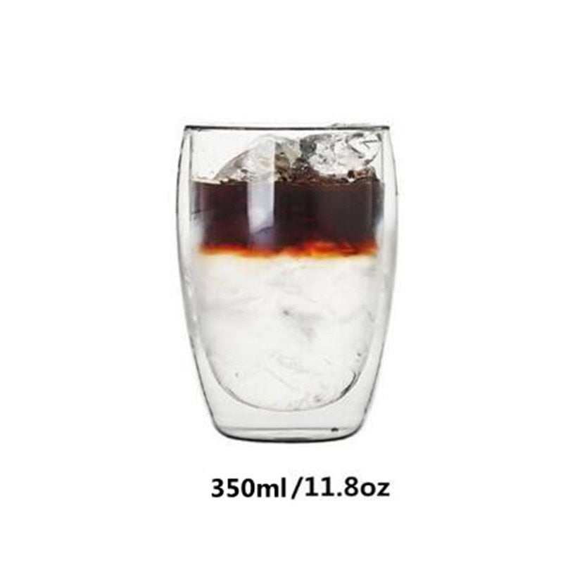 Double Wall Glass Cup With Double Bottom