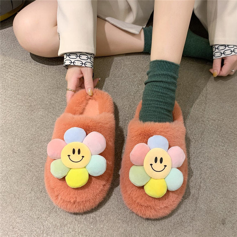 Fluffy Sunflower Slippers