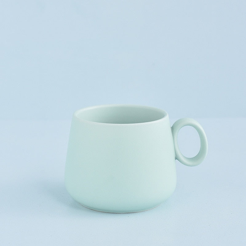 Ceramic Large Bottom Mugs in Pastels