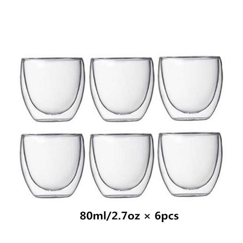 Double Wall Glass Cup With Double Bottom