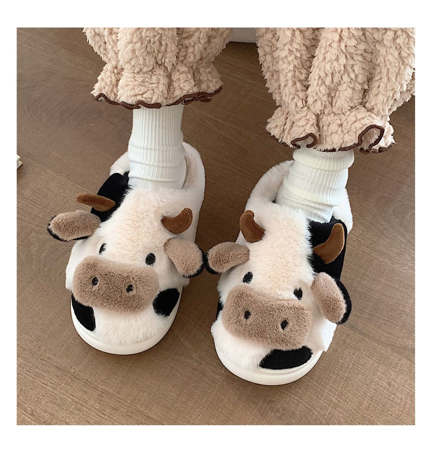 Soft as a Cloud Cow Slippers