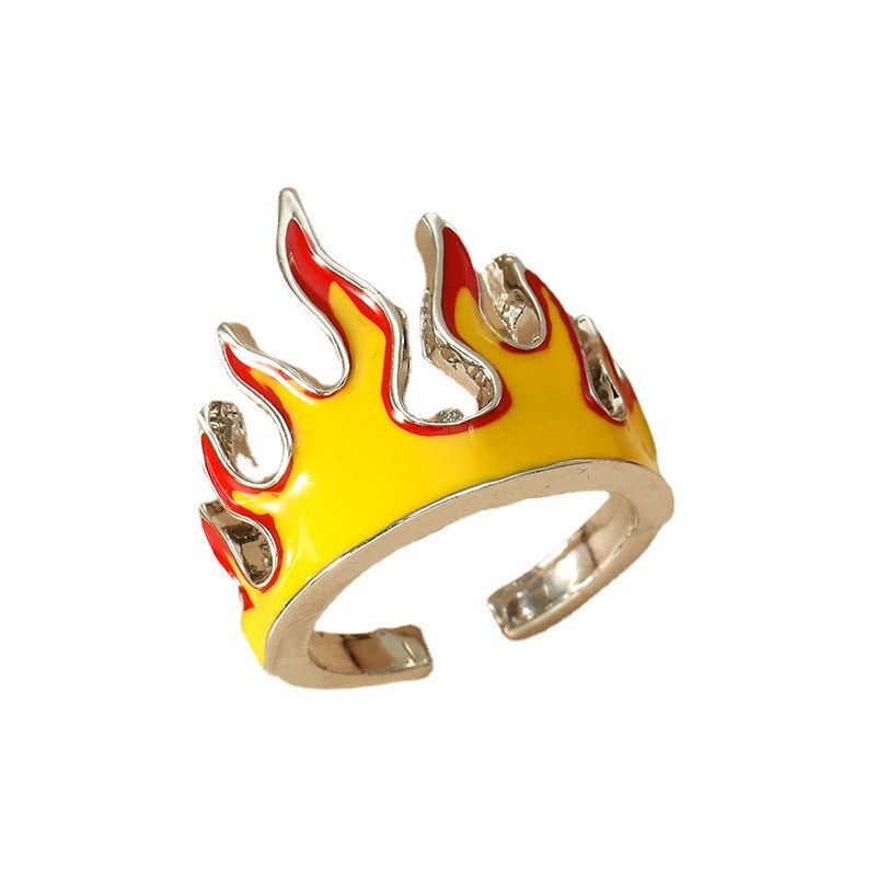 Silver Flame Open Back Ring
