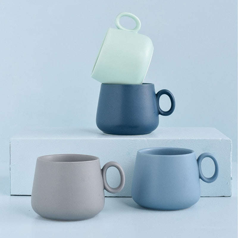 Ceramic Large Bottom Mugs in Pastels